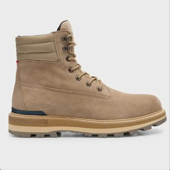 NWT$875 Moncler Men's Peka Leather Lace-Up Hiking Boots Sz 39 EU (US 6)